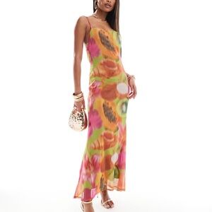 ASOS fruit maxi mesh dress